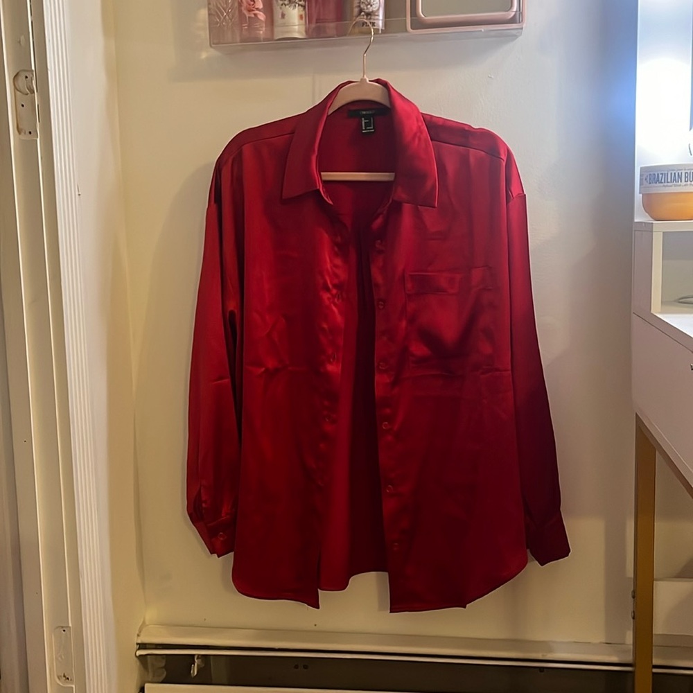 Red Women’s Button Up
